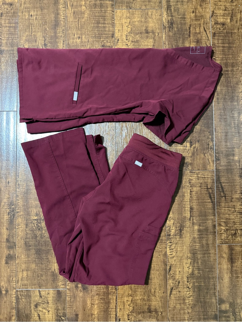 Figs Burgundy Scrub Set Size Small- Casma Top, Yola Bottoms
